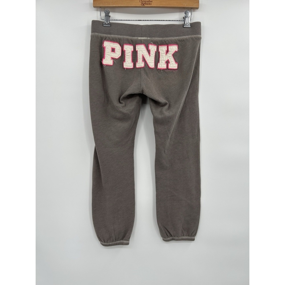 Vintage Y2K Victorias Secret PINK Cropped Jogger sweatpants Sz XS Spellout Retro